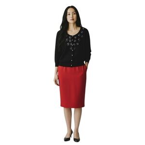 Fever Rockabilly Retro Black Button Front Cardigan with Sequins size Small